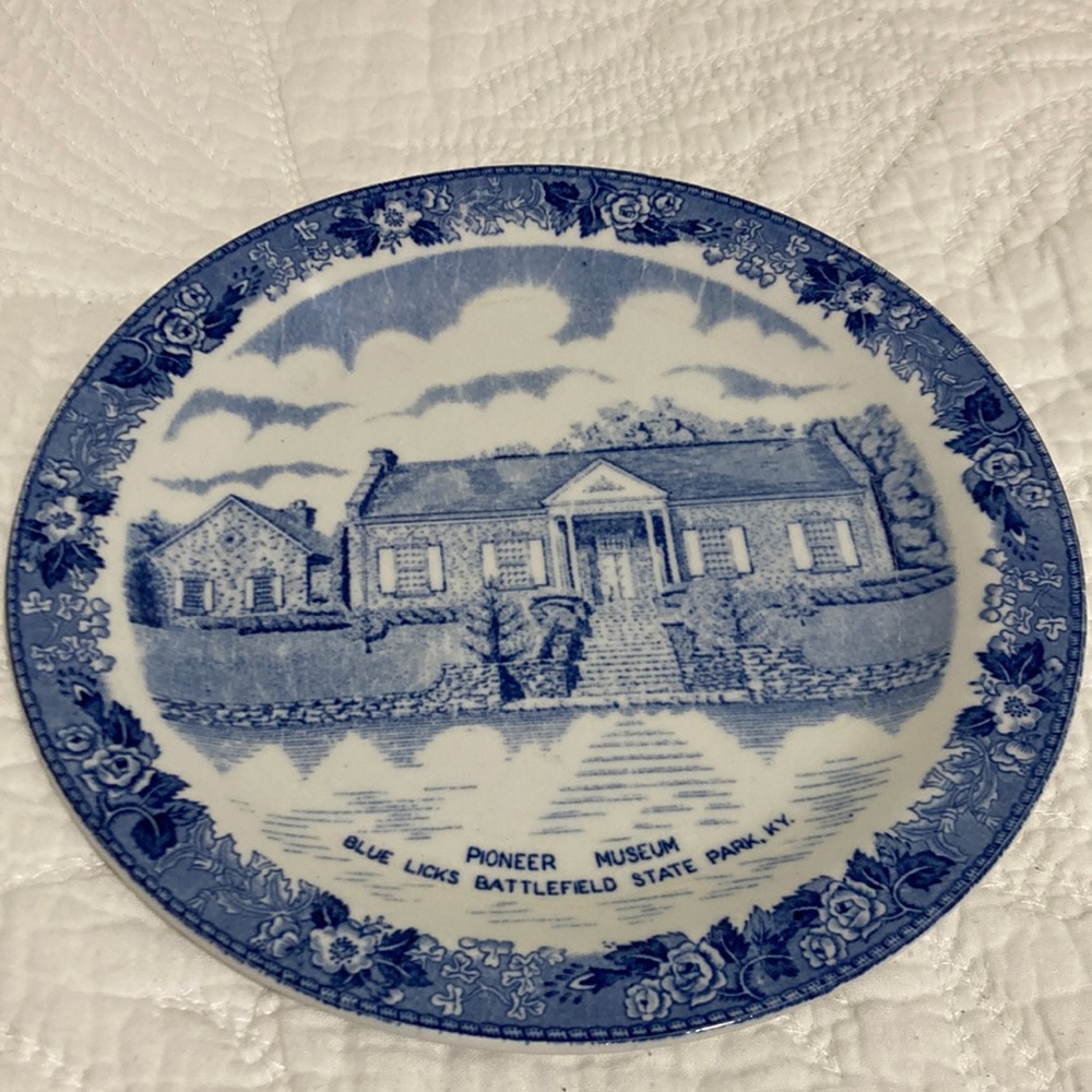Old English Staffordshire Ware blue historical battlefield plate - Picture 4 of 8